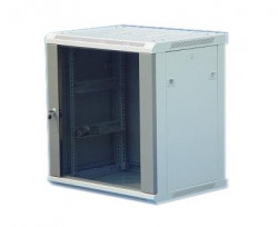 9U Double folding cabinet, 600/600, 19", removable and lockable sides and doors  