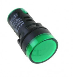 Green LED bulb, 24V, D22  