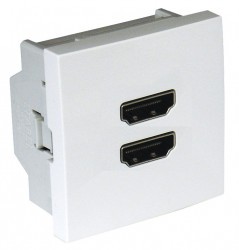HDMI SOCKET W/SCREW CONNECT - 2 MOD IVORY  
