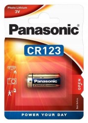 CR123 Lithium Battery, 3V, Panasonic  