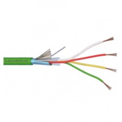 4x0.22mm² shielded cable, Cca-s1b,d0,a1, LSZH, green, ELAN 100m  