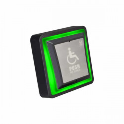 PBK-871 LED exit button for the disabled, mesh, 133x133x45mm, 12-24V AC/DC, NO/NC  