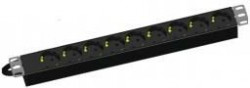 PDU09AL Power panel 9x220V without button, aluminum housing, C14 input connector  