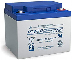 45Ah 12V Sealed Lead Acid Battery, Powersonic PS-12450 FR  