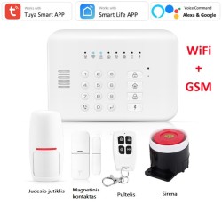 GW1 GSM + WiFi Wireless Alarm System Set, Tuya, 433MHz  
