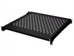 1U Shelf 450mm, 4 fixing points, adjustable, BLACK  