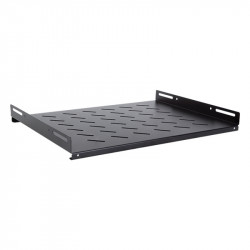 Universal 1U 19" shelf stationary, 650mm deep, black, 25kg  